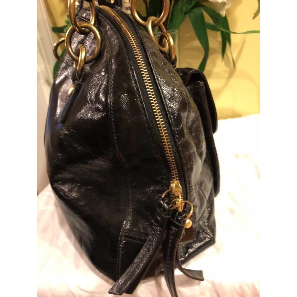Coach13134 soho Large Courtney Domed BLACK Patent Leather Satchel Bag (bag150 - Picture 2 of 11